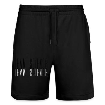 Science d'équipe mise en miroir - Short de jogging bio TRAINER Stanley/Stella unisexe - noir - Devant - Nik (191cm) & Marisol (170cm)