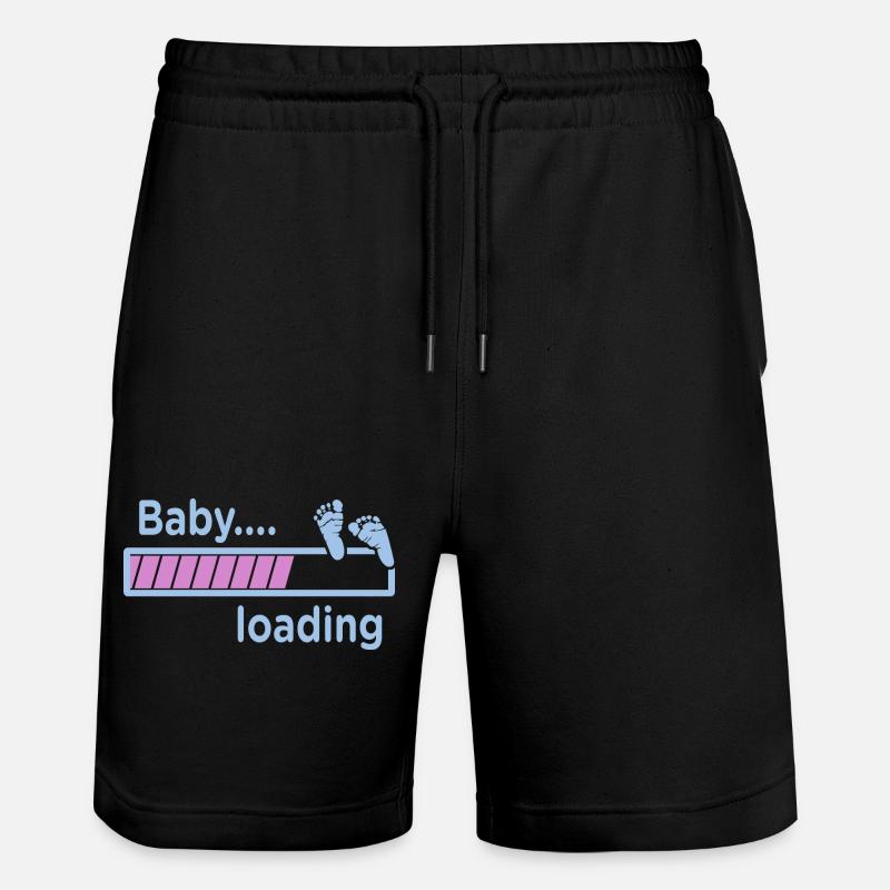 baby loading, Schwangerschaft - Stanley/Stella Unisex Bio Joggingshorts Trainer  - Schwarz