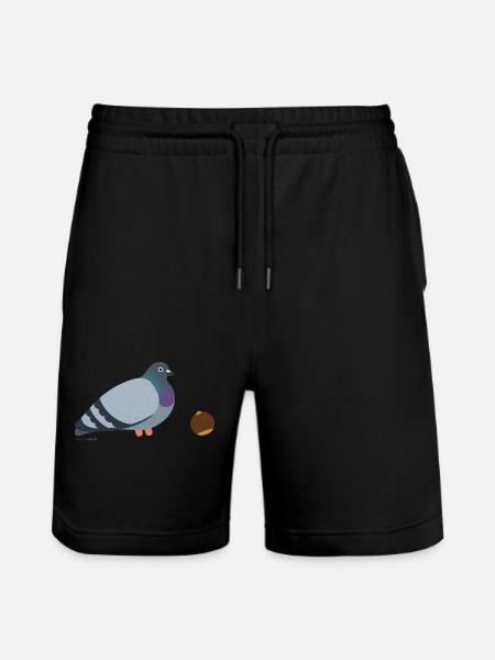Dove Nut - Funny and Clever - Stanley/Stella Trainer Unisex Organic Jogging Shorts - black