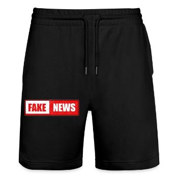 internet, fake news - Falsche Nachrichten - Stanley/Stella Unisex Bio Joggingshorts Trainer  - Schwarz - Vorne - Nik (191cm) & Marisol (170cm)