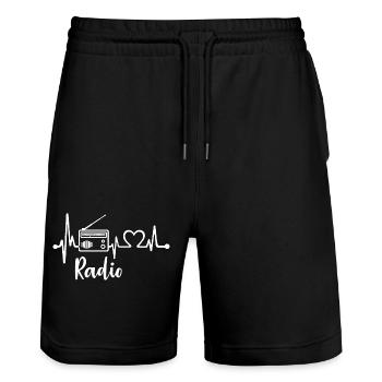 Radio Heartbeat - Short de jogging bio TRAINER Stanley/Stella unisexe - noir - Devant - Nik (191cm) & Marisol (170cm)