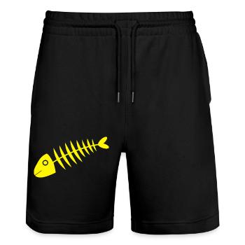 Poisson jaune Poisson comique - Short de jogging bio TRAINER Stanley/Stella unisexe - noir - Devant - Nik (191cm) & Marisol (170cm)