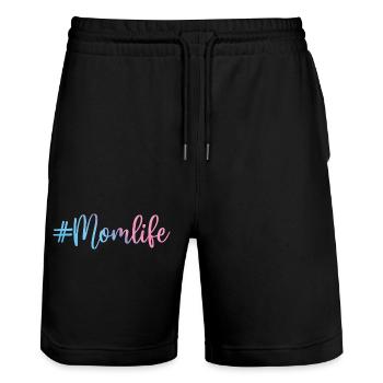 Hashtag Mom Life Muttertag Geschenkidee für Mama - Stanley/Stella Unisex Bio Joggingshorts Trainer  - Schwarz - Vorne - Nik (191cm) & Marisol (170cm)