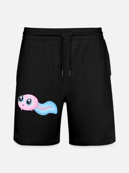 Süße Cyan Kaulquappe - Stanley/Stella Unisex Bio Joggingshorts Trainer  - Schwarz