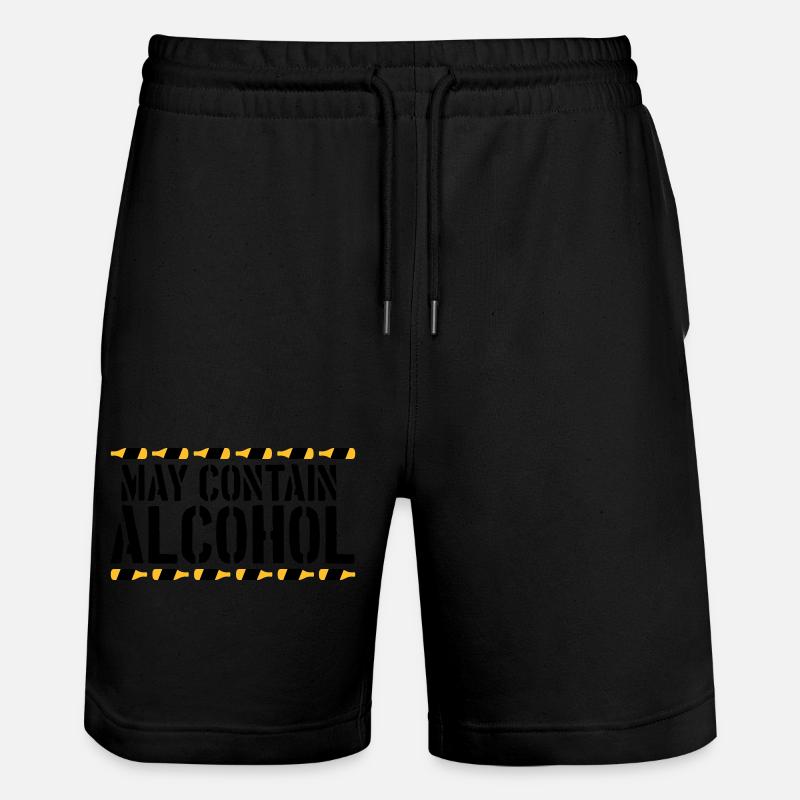 Spruch Kann Alkohol enthalten - Stanley/Stella Unisex Bio Joggingshorts Trainer  - Schwarz