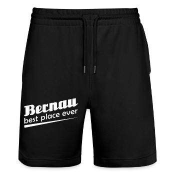 Bernau - Stadt best place ever - Stanley/Stella Unisex Bio Joggingshorts Trainer  - Schwarz - Vorne - Nik (191cm) & Marisol (170cm)