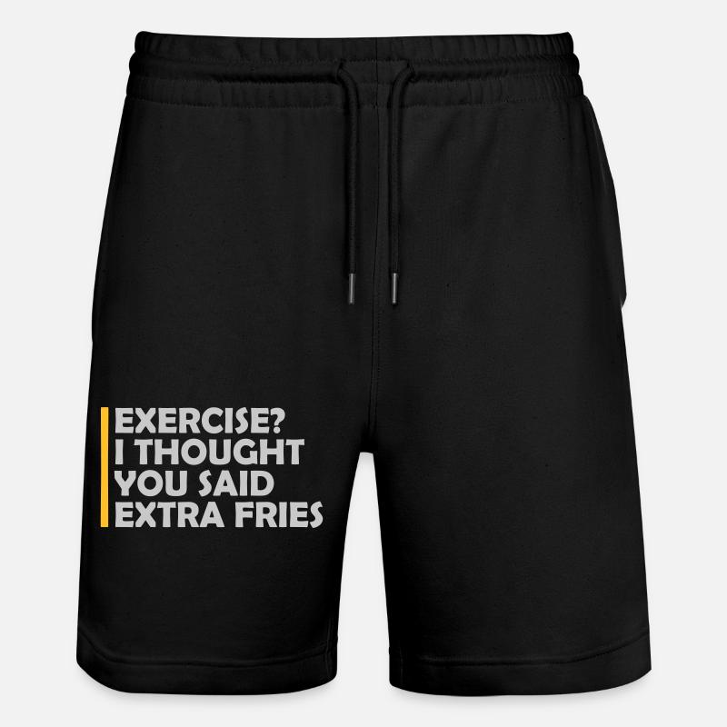 Exercise Extra Fries Zitat - Stanley/Stella Unisex Bio Joggingshorts Trainer  - Schwarz