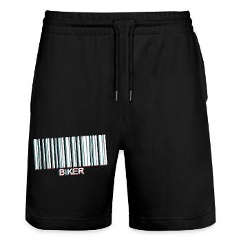 code barre biker white - Short de jogging bio TRAINER Stanley/Stella unisexe - noir - Devant - Nik (191cm) & Marisol (170cm)