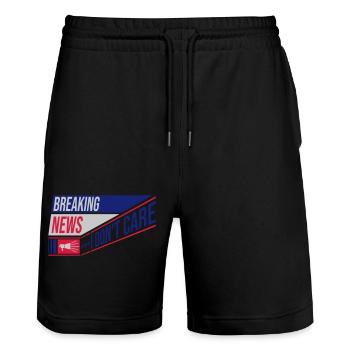 Breaking news don't care - Stanley/Stella Unisex Bio Joggingshorts Trainer  - Schwarz - Vorne - Nik (191cm) & Marisol (170cm)