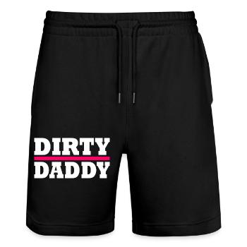 Dirty daddy - Stanley/Stella Unisex Bio Joggingshorts Trainer  - Schwarz - Vorne - Nik (191cm) & Marisol (170cm)