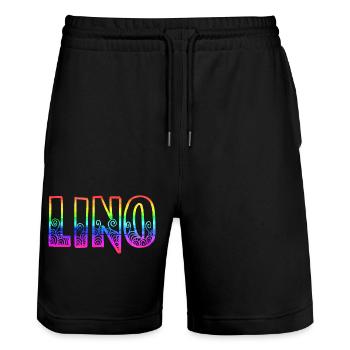 lino rs arc-en-ciel - Short de jogging bio TRAINER Stanley/Stella unisexe - noir - Devant - Nik (191cm) & Marisol (170cm)