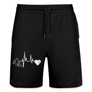 Club de basket-ball Amateurs de basket-ball Joueurs de basket-ball - Short de jogging bio TRAINER Stanley/Stella unisexe - noir - Devant - Nik (191cm) & Marisol (170cm)