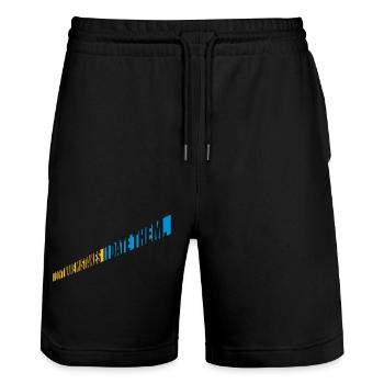 Date Mistakes Quote Logo - Stanley/Stella Trainer Unisex Organic Jogging Shorts - black - Front - Nik (191cm) & Marisol (170cm)
