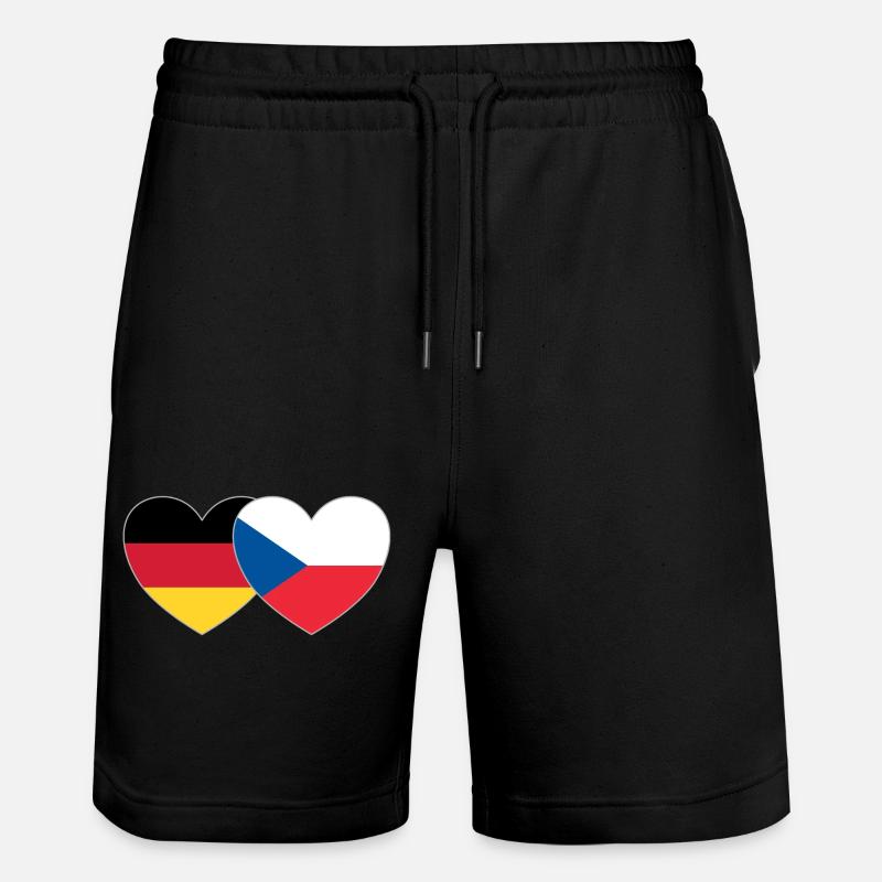 Allemagne République tchèque Flag Heart - Short de jogging bio TRAINER Stanley/Stella unisexe - noir