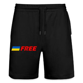 Ukraine - Stanley/Stella Unisex Bio Joggingshorts Trainer  - Schwarz - Vorne - Nik (191cm) & Marisol (170cm)