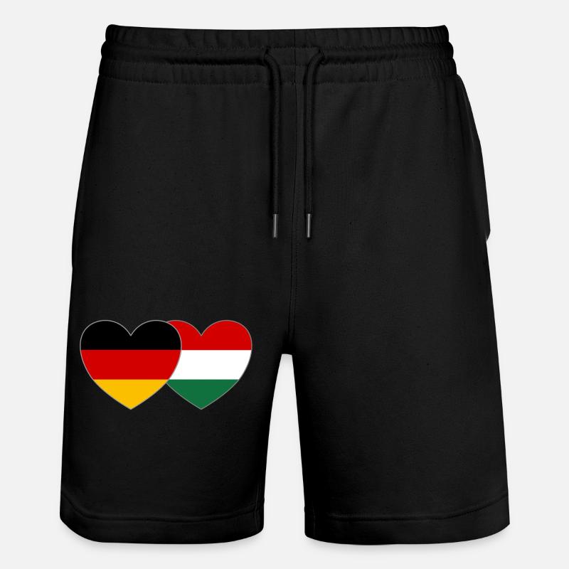 Allemagne Hongrie Drapeau Cœur - Short de jogging bio TRAINER Stanley/Stella unisexe - noir