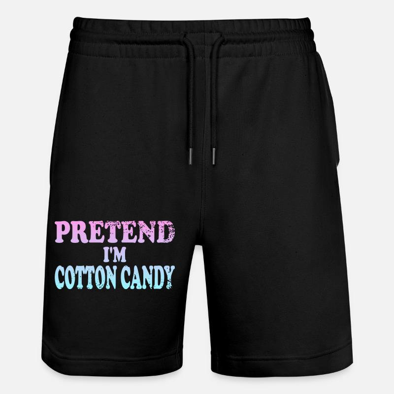 Pretend I'm Cotton Candy - Stanley/Stella Trainer Unisex Organic Jogging Shorts - black
