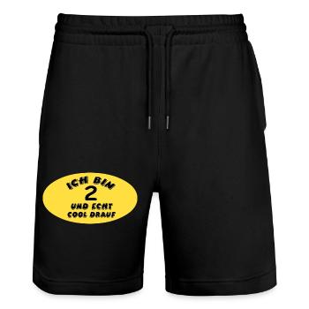 Geburtstag - Stanley/Stella Unisex Bio Joggingshorts Trainer  - Schwarz - Vorne - Nik (191cm) & Marisol (170cm)