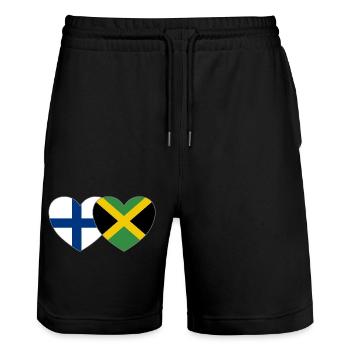 Finlande Jamaïque Flag Heart - Short de jogging bio TRAINER Stanley/Stella unisexe - noir - Devant - Nik (191cm) & Marisol (170cm)