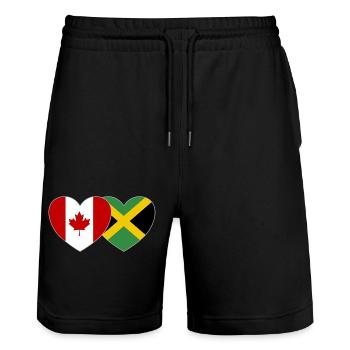 Canada Jamaïque Flag Heart - Short de jogging bio TRAINER Stanley/Stella unisexe - noir - Devant - Nik (191cm) & Marisol (170cm)