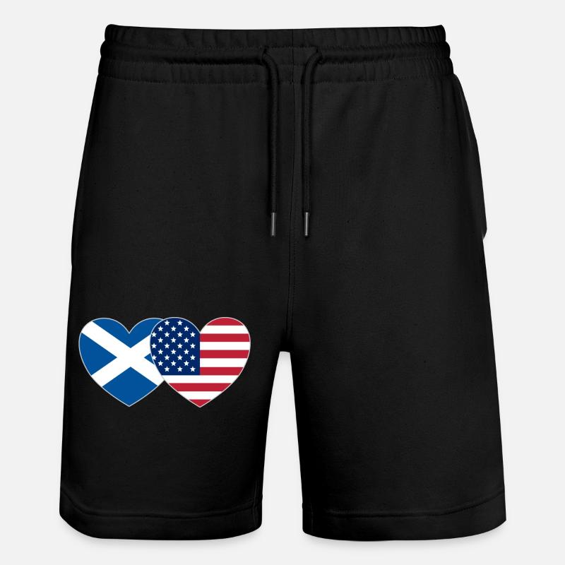 Écosse Usa Flag Heart - Short de jogging bio TRAINER Stanley/Stella unisexe - noir