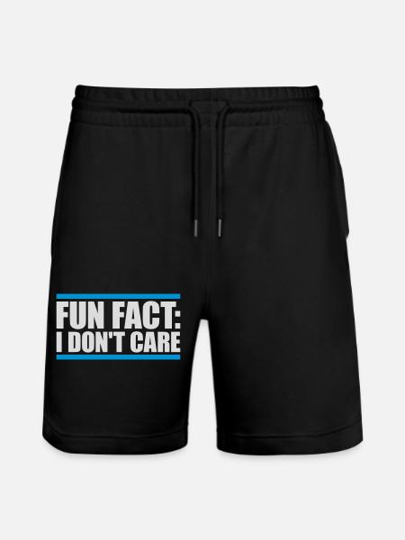 I don't care fact - Stanley/Stella Trainer Unisex Organic Jogging Shorts - black
