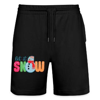 Let It Snow Funny Snowman Winter Christmas Gift - Short de jogging bio TRAINER Stanley/Stella unisexe - noir - Devant - Nik (191cm) & Marisol (170cm)