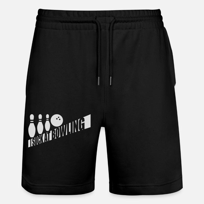 I suck at bowling - Stanley/Stella Trainer Unisex Organic Jogging Shorts - black