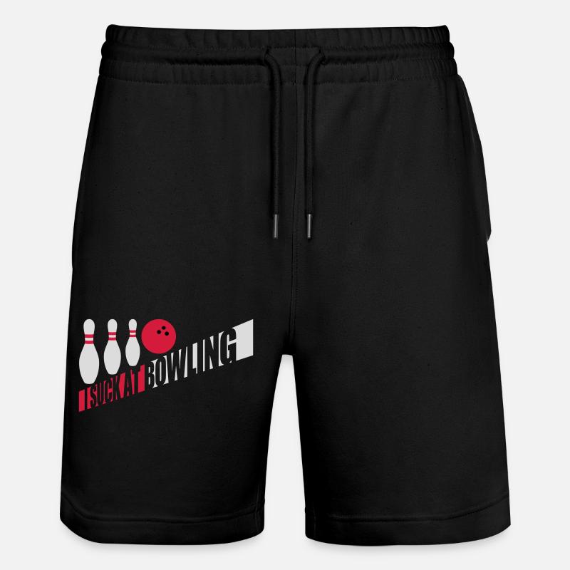 I suck at bowling - Stanley/Stella Trainer Unisex Organic Jogging Shorts - black