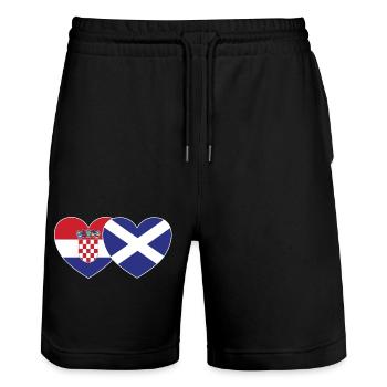Croatie Écosse Flag Heart - Short de jogging bio TRAINER Stanley/Stella unisexe - noir - Devant - Nik (191cm) & Marisol (170cm)