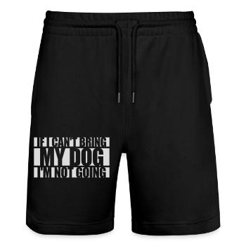 bring my dog quote - Stanley/Stella Trainer Unisex Organic Jogging Shorts - black - Front - Nik (191cm) & Marisol (170cm)