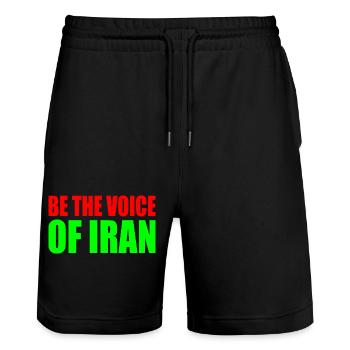 Be the voice of iran - Stanley/Stella Trainer Unisex Organic Jogging Shorts - black - Front - Nik (191cm) & Marisol (170cm)