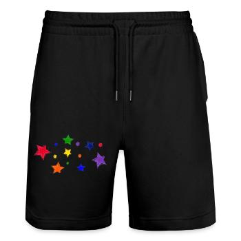 Sterne und Seifenblasen - Stanley/Stella Unisex Bio Joggingshorts Trainer  - Schwarz - Vorne - Nik (191cm) & Marisol (170cm)