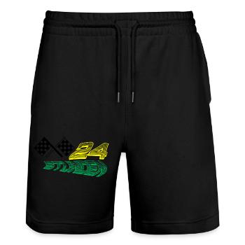 24 stunden flag grün - Stanley/Stella Unisex Bio Joggingshorts Trainer  - Schwarz - Vorne - Nik (191cm) & Marisol (170cm)