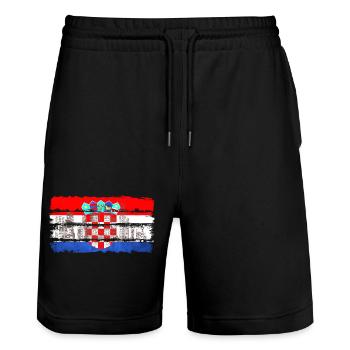 Ville usa illinois america travel états-unis - Short de jogging bio TRAINER Stanley/Stella unisexe - noir - Devant - Nik (191cm) & Marisol (170cm)
