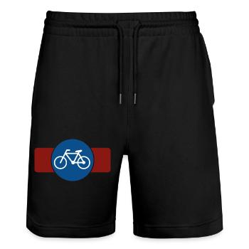 Fahrrad - Stanley/Stella Unisex Bio Joggingshorts Trainer  - Schwarz - Vorne - Nik (191cm) & Marisol (170cm)