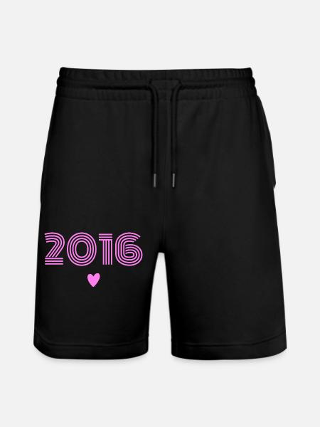Born in 2016 girl - Stanley/Stella Trainer Unisex Organic Jogging Shorts - black