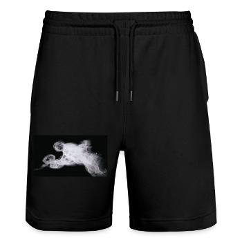 Nocturnal/Lost [Fourth] - Stanley/Stella Trainer Unisex Organic Jogging Shorts - black - Front - Nik (191cm) & Marisol (170cm)