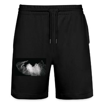 Nocturnal/Lost [Second] - Stanley/Stella Trainer Unisex Organic Jogging Shorts - black - Front - Nik (191cm) & Marisol (170cm)