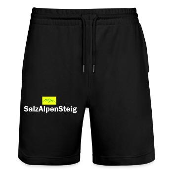 Salzalpensteig - Stanley/Stella Unisex Bio Joggingshorts Trainer  - Schwarz - Vorne - Nik (191cm) & Marisol (170cm)