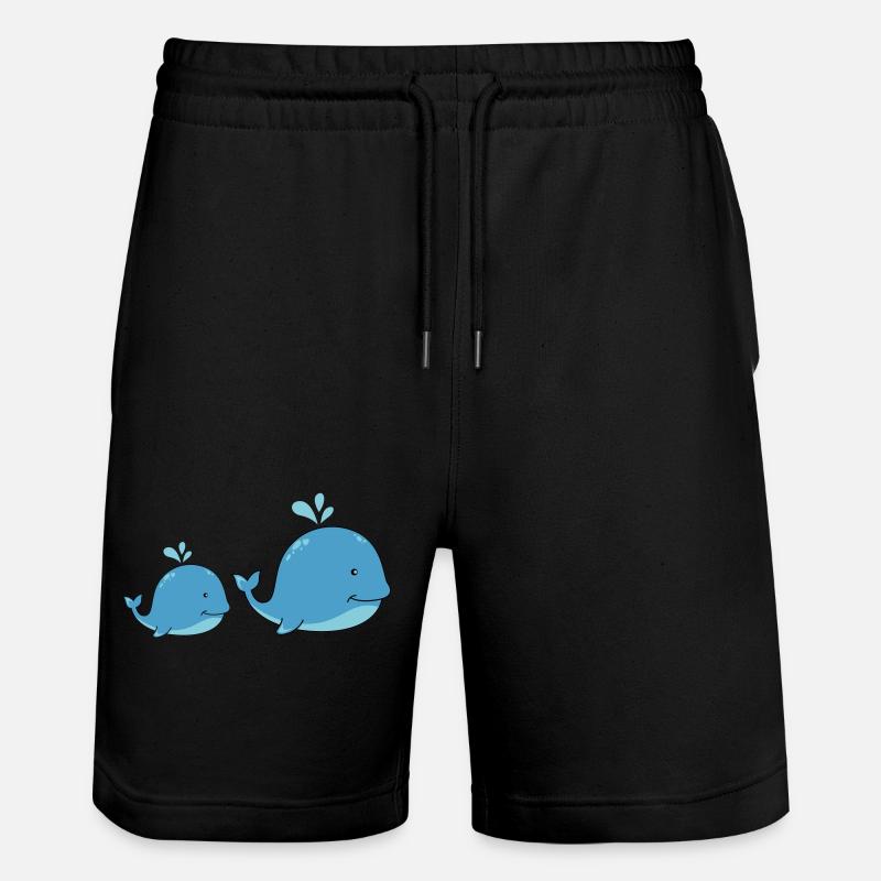 süsser wale - Stanley/Stella Unisex Bio Joggingshorts Trainer  - Schwarz