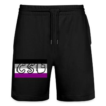 Fierté asexuée CSD - Short de jogging bio TRAINER Stanley/Stella unisexe - noir - Devant - Nik (191cm) & Marisol (170cm)