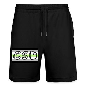 agender pride csd - Stanley/Stella Unisex Bio Joggingshorts Trainer  - Schwarz - Vorne - Nik (191cm) & Marisol (170cm)