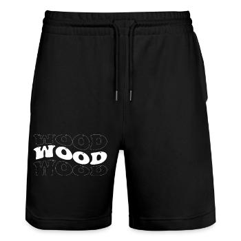 Funny Wood Groovy 4 Hommes Femmes Cool Wood Tie Dye - Short de jogging bio TRAINER Stanley/Stella unisexe - noir - Devant - Nik (191cm) & Marisol (170cm)