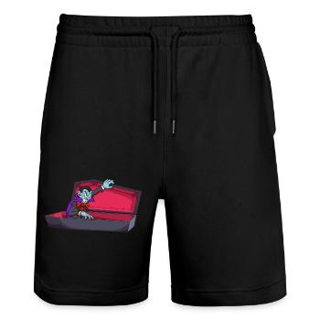 Vampire In Coffin - Stanley/Stella Trainer Unisex Organic Jogging Shorts - black - Front - Nik (191cm) & Marisol (170cm)