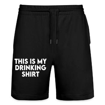 This Is My Drinking Shirt And Driving Funny Quotes - Stanley/Stella Trainer Unisex Organic Jogging Shorts - black - Front - Nik (191cm) & Marisol (170cm)