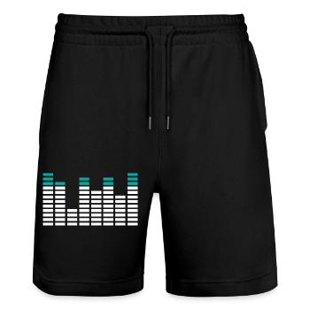 Music Energy Equalizer Beat - Stanley/Stella Unisex Bio Joggingshorts Trainer  - Schwarz - Vorne - Nik (191cm) & Marisol (170cm)