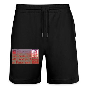 Noël Noël père Noël nicolas coquine - Short de jogging bio TRAINER Stanley/Stella unisexe - noir - Devant - Nik (191cm) & Marisol (170cm)
