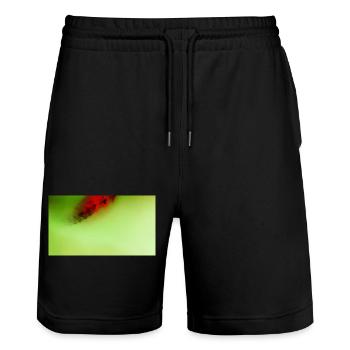 Red Art 56 - Stanley/Stella Unisex Bio Joggingshorts Trainer  - Schwarz - Vorne - Nik (191cm) & Marisol (170cm)
