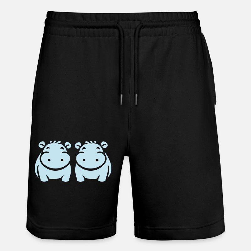 amour petit hippopotame - Short de jogging bio TRAINER Stanley/Stella unisexe - noir
